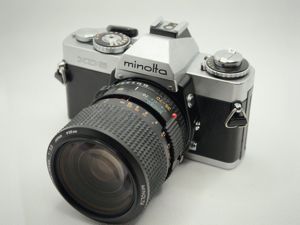 Minolta XD-5 filmcamera SLR met 35-70m f3.5 zoomlens, Ophalen of Verzenden, Gebruikt, Spiegelreflex, Minolta