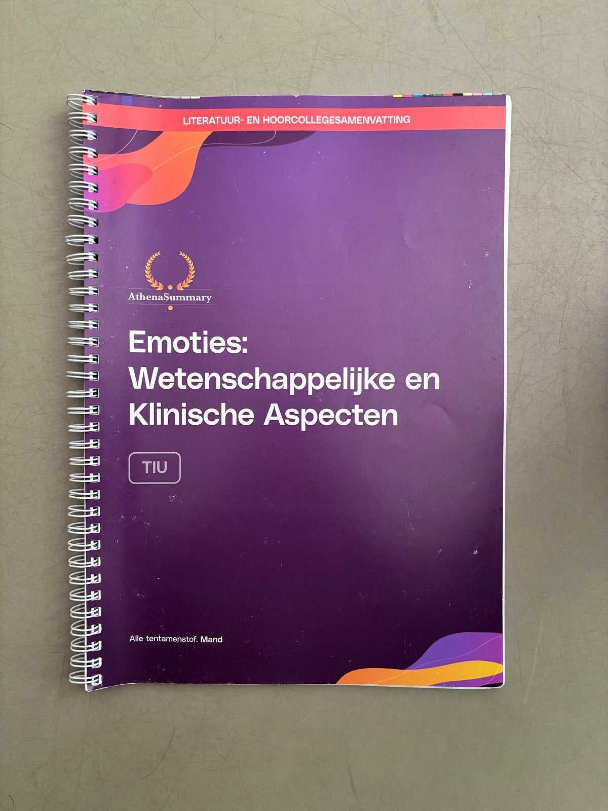 AthenaSummary Emoties: Wetenschappelijke en Klinische Aspect, Verzenden, Alpha, Gelezen, WO