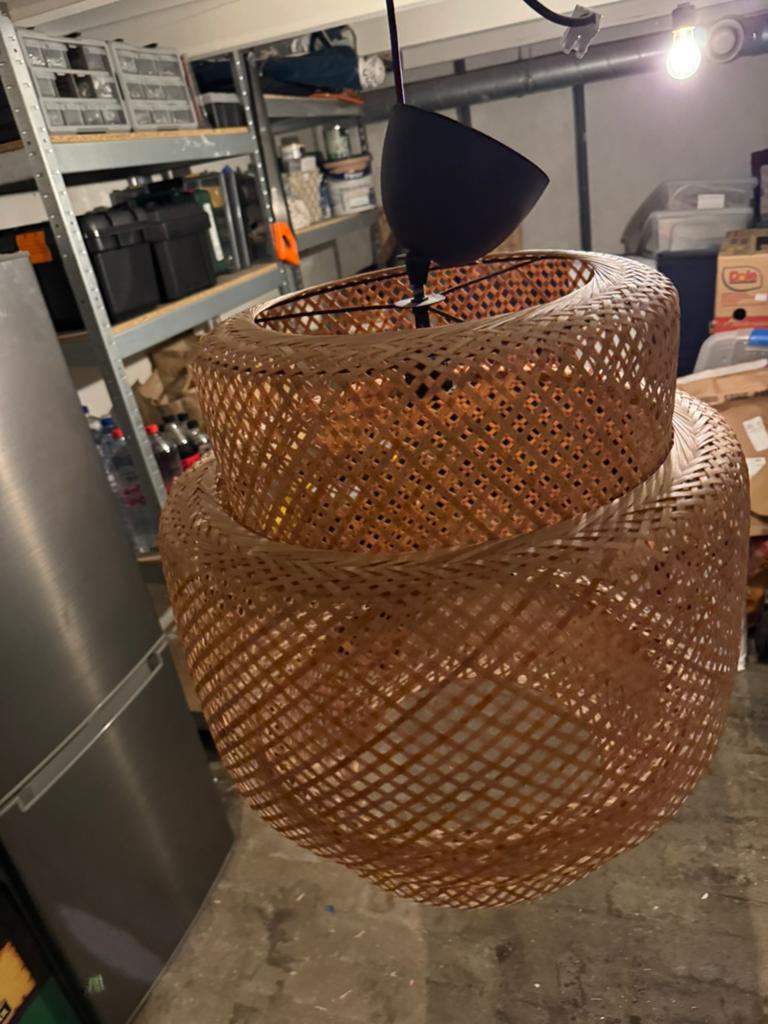 IKEA hanglamp bamboe - zo goed als nieuw, Huis en Inrichting, Lampen | Hanglampen, Ophalen of Verzenden, Zo goed als nieuw, Hout