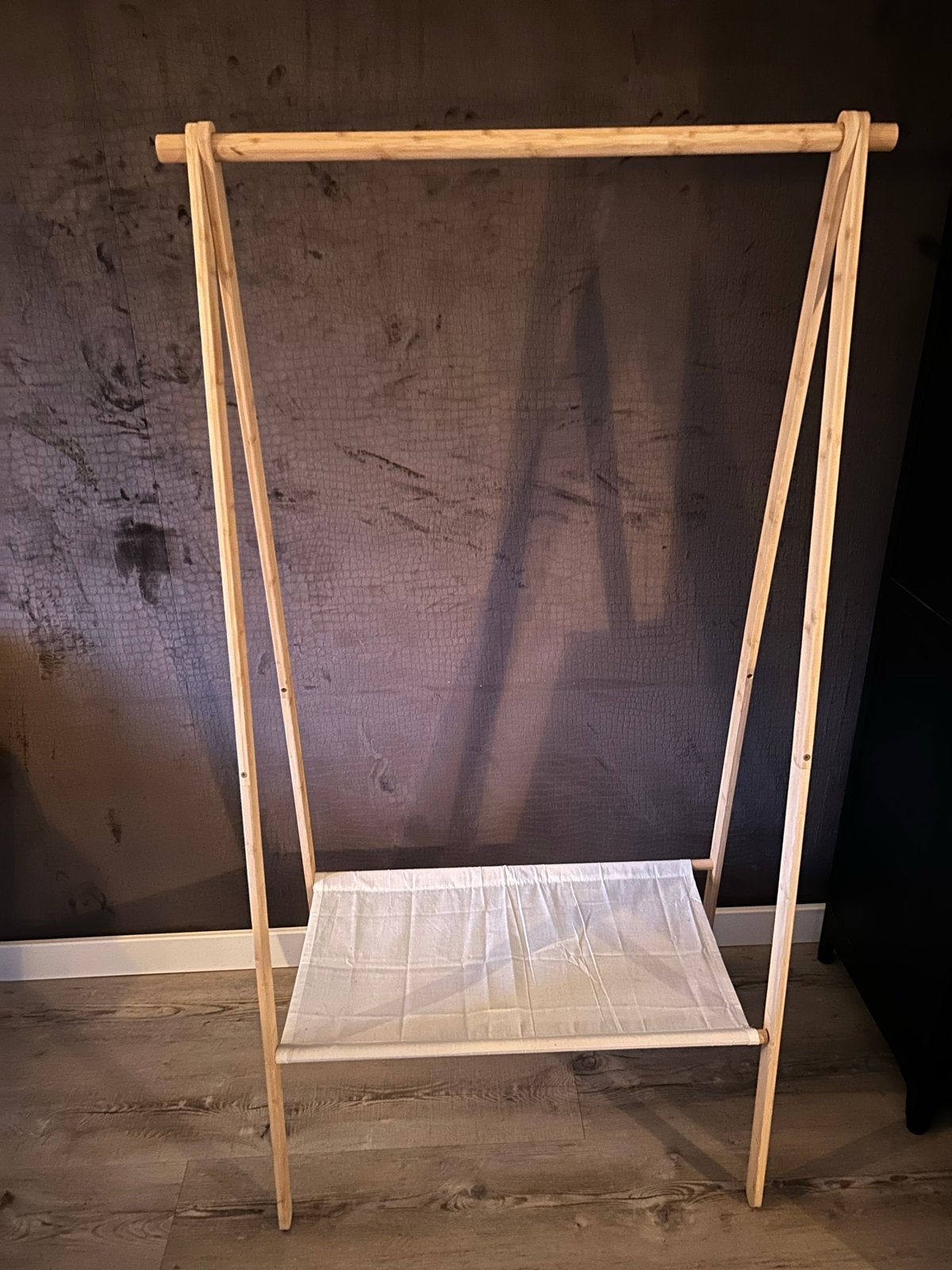 Kledingrek van bamboe met opbergplank, Kleding | Dames, Kledingrekken, Ophalen, Nieuw