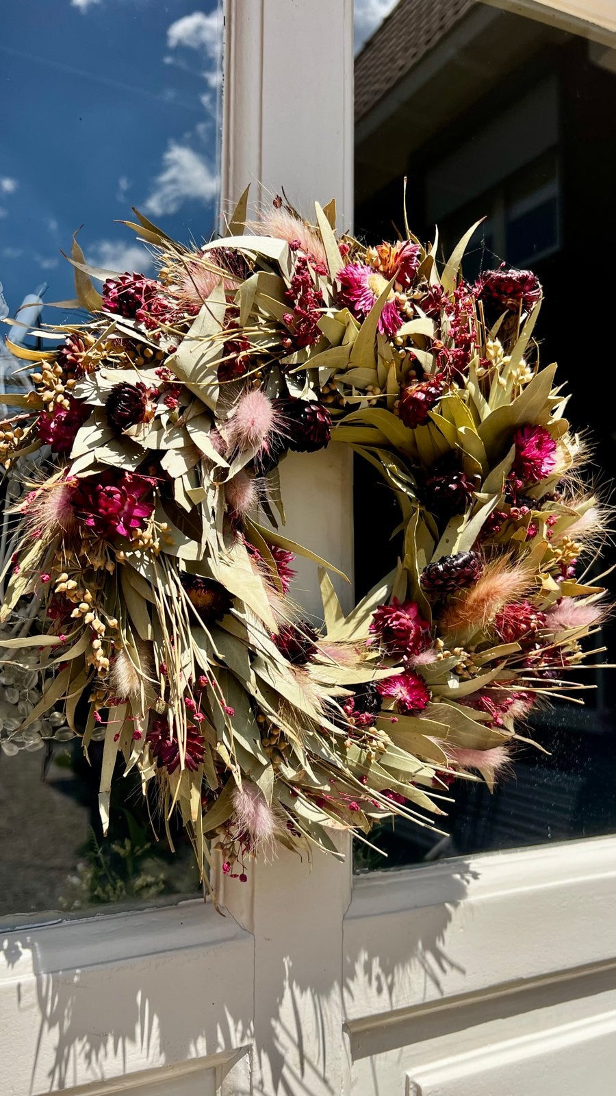 Prachtige Droogbloemen Krans - Natuurlijke Decoratie, Ophalen of Verzenden, Nieuw, Krans, Natuurlijk materiaal