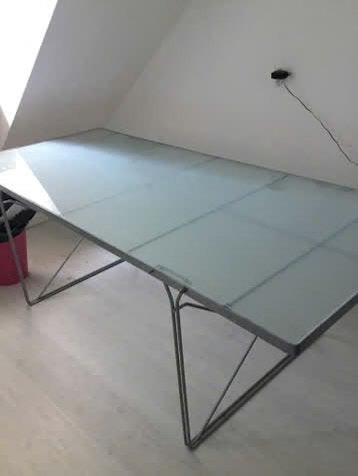 Glazen bureau. Ikea 85x200, Huis en Inrichting, Ophalen, Gebruikt, IKEA, Grijs