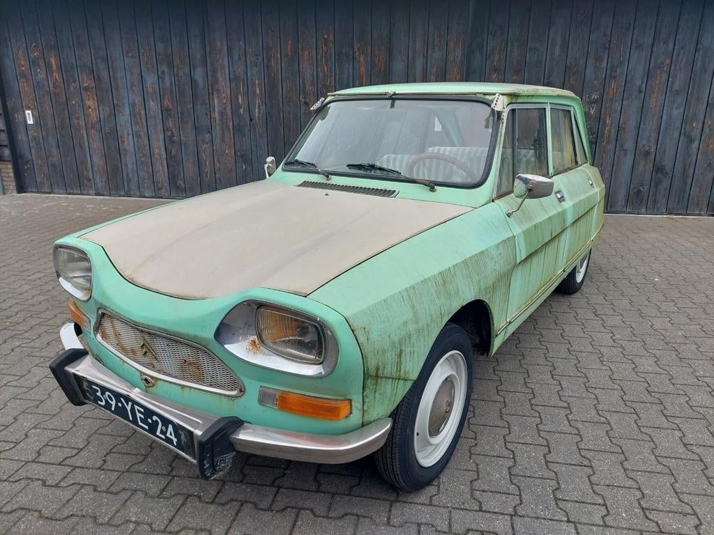 Citroën Ami 8 berline, 1974, groen. Apk & wb vrij., Auto's, Oldtimers, Citroën, Handgeschakeld, Particulier, Te koop