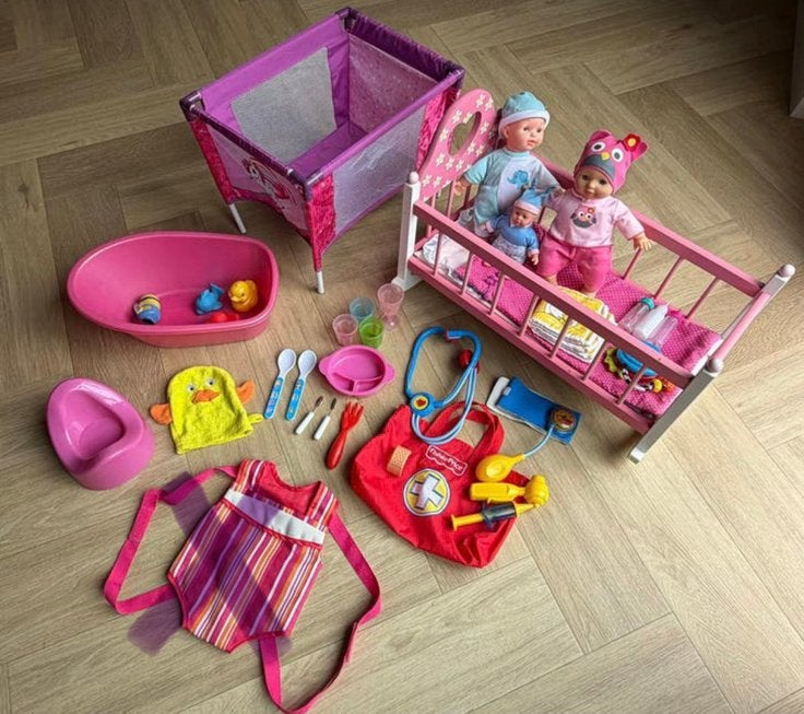 Poppen speelgoed set, poppen en accessoires, Ophalen, Zo goed als nieuw, Babypop