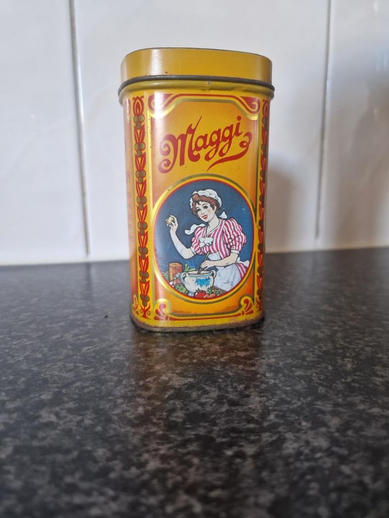 Vintage Maggi Bouillon Blik - Kruiden en Specerijen, Verzamelen, Blikken, Ophalen of Verzenden, Gebruikt, Overige, Overige merken