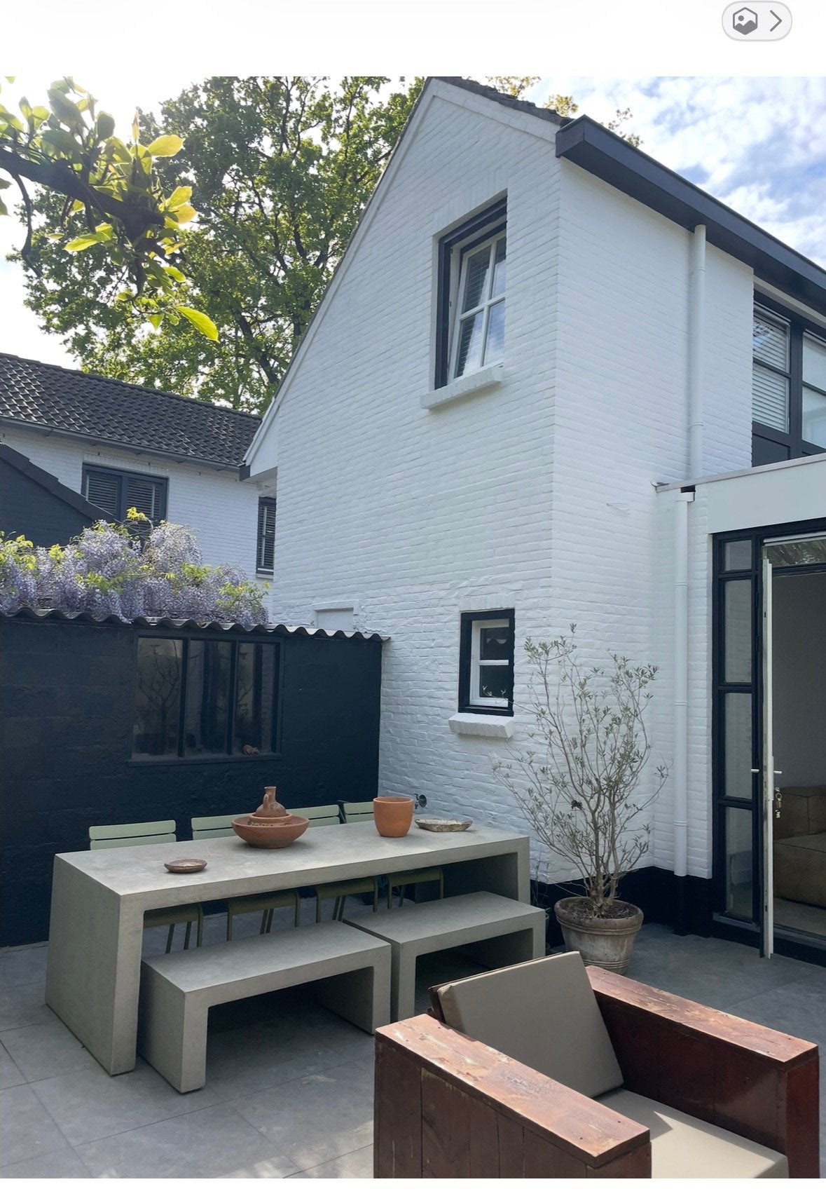 Tuin set Net-echt beton Tafel 250x100 , 2xbank  50x105cm, Tuin en Terras, Tuintafels, Ophalen, Zo goed als nieuw, Rechthoekig