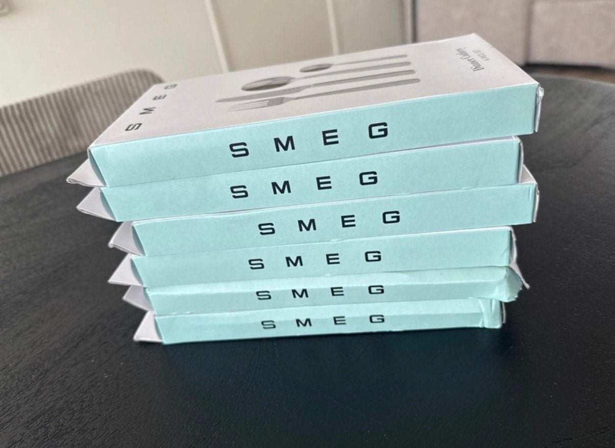 6x SMEG Bestekset | 4-delig Dinner Cutlery Set, Bestekset, Overige typen, Nieuw, Ophalen of Verzenden