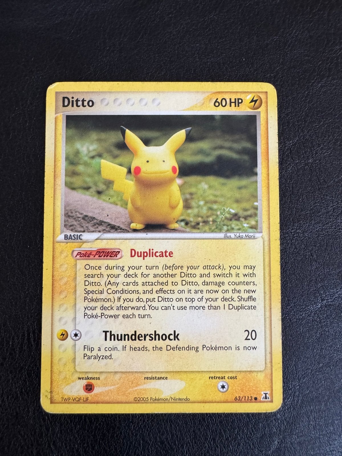 Pokémon Kaart: Ditto (Pikachu) 63/113 EX Delta Species, Ophalen of Verzenden, Gebruikt, Losse kaart