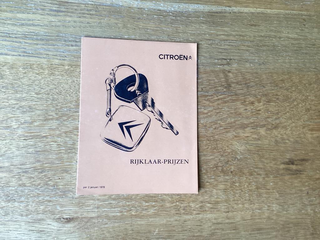 Citroën Rijklaar-Prijzen per 2 januari 1978, Ophalen of Verzenden, Zo goed als nieuw, Citroën