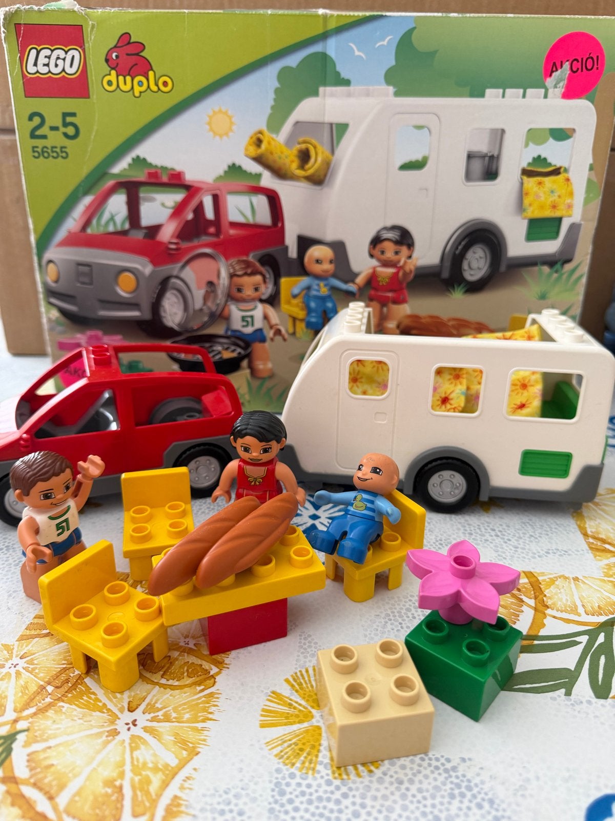 Lego Duplo 5655 Camper met extra onderdelen, Gebruikt, Overige typen, Ophalen of Verzenden, Duplo
