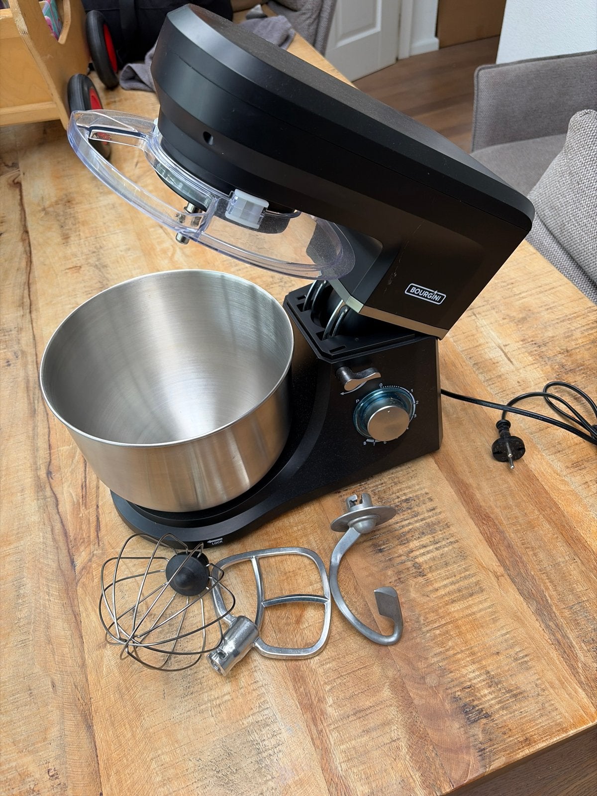 Bourgini Keukenmachine Zwart - Zo goed als nieuw, Ophalen of Verzenden, Zo goed als nieuw, Vaatwasserbestendig, 3 snelheden of meer