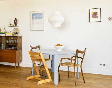 HAY Rey ronde eettafel in slate blue, Ophalen, 100 tot 150 cm, Rond, Zo goed als nieuw