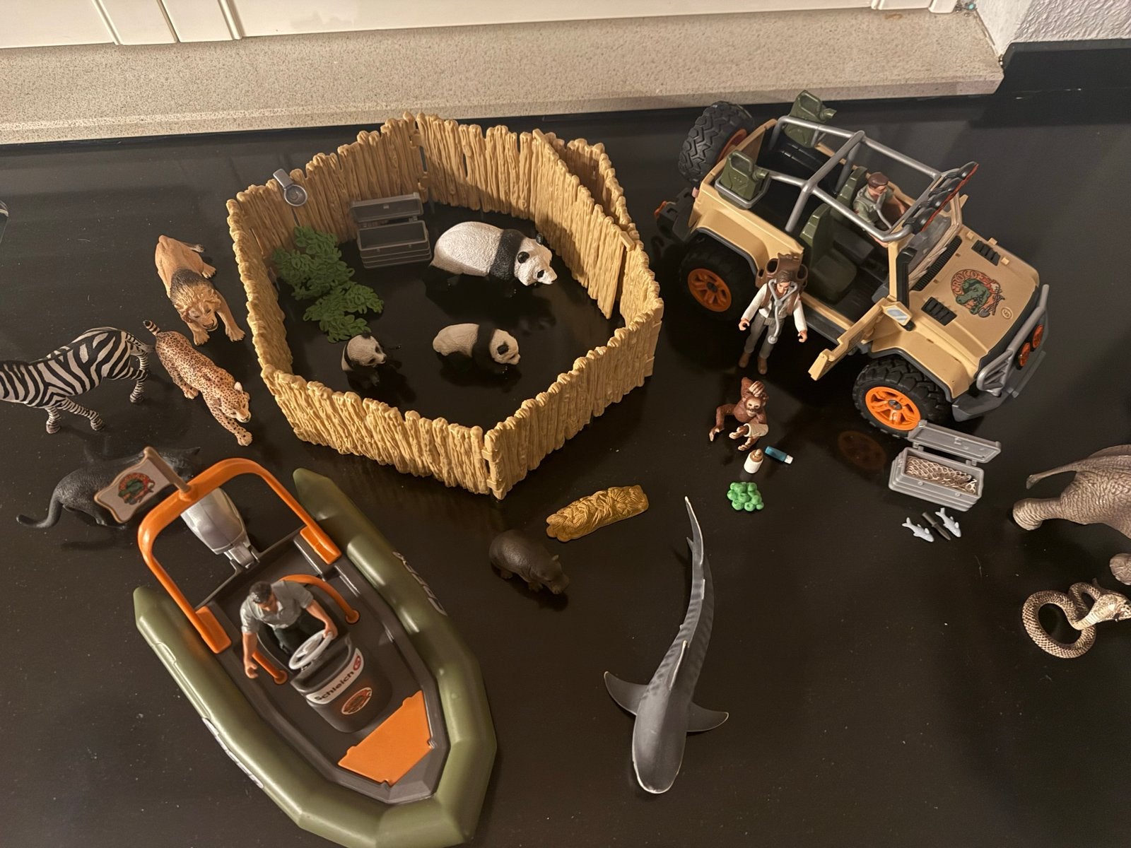 Schleich Wild Life sets: Reddingstruck, Speedboot & Panda he, Ophalen, Zo goed als nieuw, Jongen of Meisje