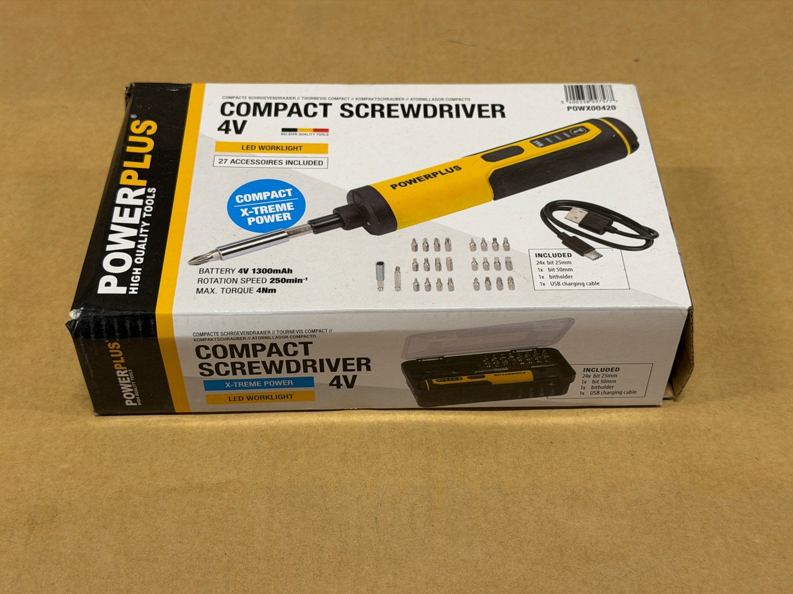 Powerplus POWX00420 Compacte Draadloze 4V Schroevendraaier, Ophalen of Verzenden, Nieuw, Schroevendraaier, Overige merken