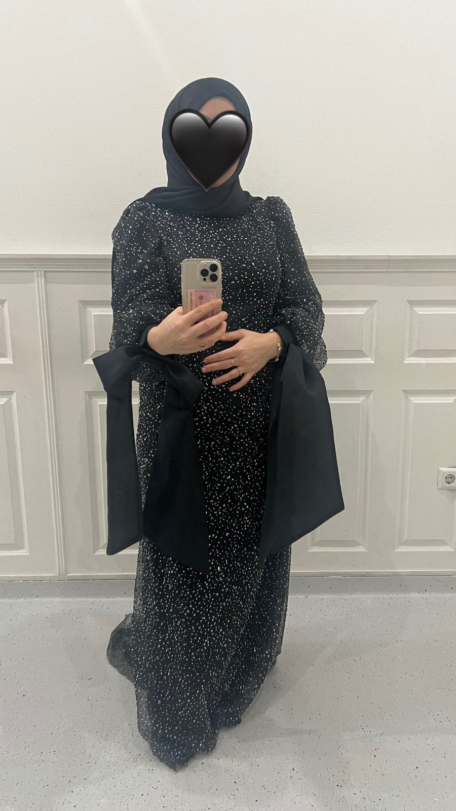 Zwarte Galajurk met Glitterdetails - Maat M, Kleding | Dames, Jurken, Maat 38/40 (M), Zwart, Ophalen of Verzenden, Zo goed als nieuw