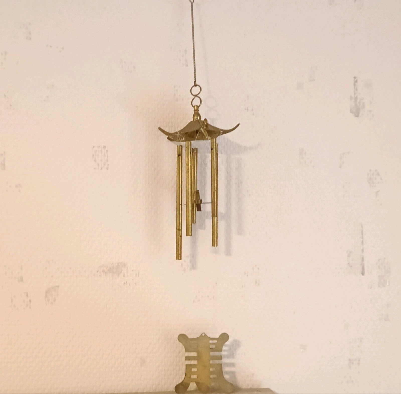 Vintage antieke messing windgong Pagode, Antiek en Kunst, Antiek | Koper en Brons, Ophalen of Verzenden