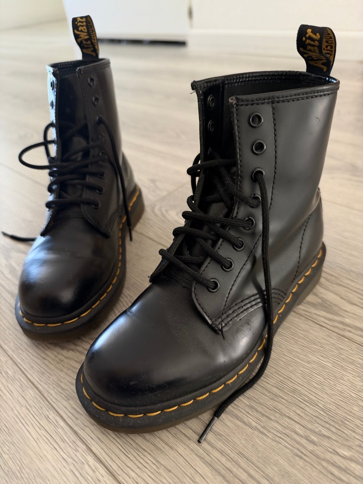 Dr. Martens 1460 Smooth Black Laarzen, Ophalen, Zwart, Lage of Enkellaarzen, Gedragen
