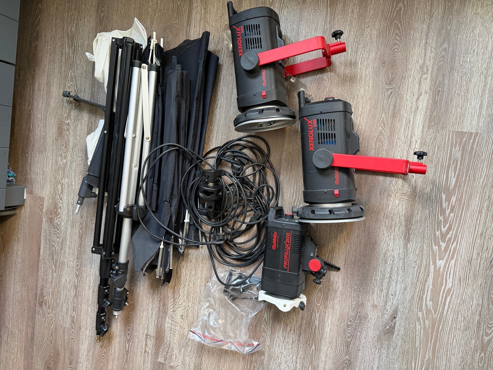 Multiblitz Studio Set: 2x Xenolux 500, 1x Profilux 250, Overige merken, Flitser, Ophalen, Gebruikt