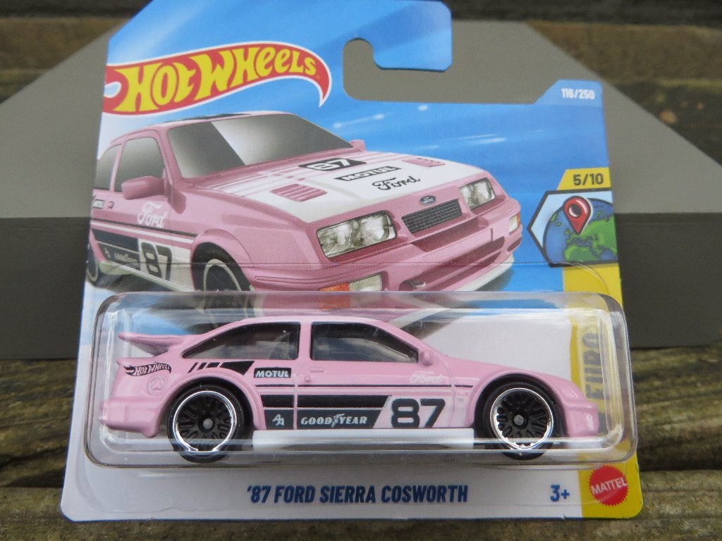 Hotwheels Ford Sierra Cosworth 1987 ROZE, Hobby en Vrije tijd, Modelauto's | Overige schalen, Ophalen of Verzenden, Nieuw, Auto