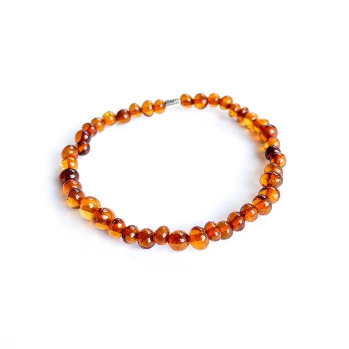 Barnsteen Armband - Balans - 4mm kralen - 17,5-18mm, Sieraden, Tassen en Uiterlijk, Overige materialen, Bruin, Verzenden, Nieuw