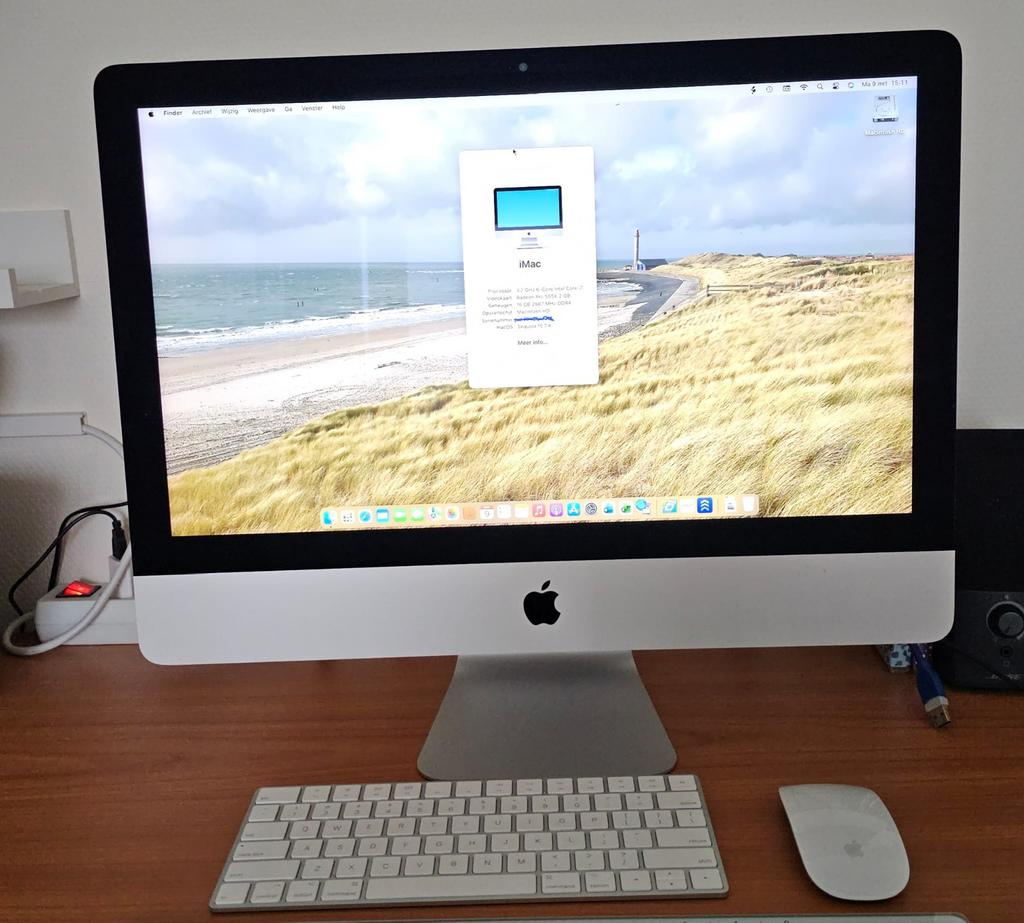 “iMac 21.5” In doos met magic keyboard en magic mouse, Ophalen, Zo goed als nieuw, IMac, 3 tot 4 Ghz