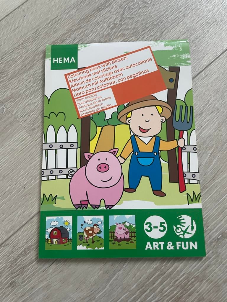 Hema Kleurboek met stickers - Boerderijdieren, Ophalen of Verzenden, Nieuw, Knutselen