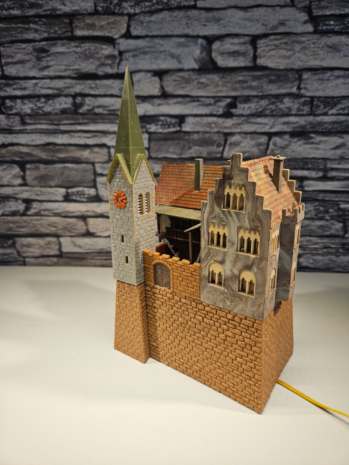 Huizen op stadsmuur N spoor modeltrein 1:160, Overige merken, Gebruikt, Gelijkstroom of Wisselstroom, Brug, Tunnel of Gebouw