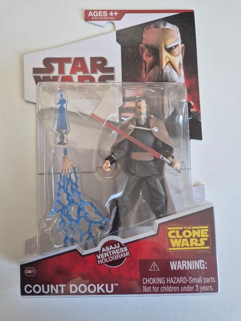 Star Wars CW 2009 CW27 Count Dooku + Asajj Ventress Hologram, Ophalen of Verzenden, Nieuw, Actiefiguurtje