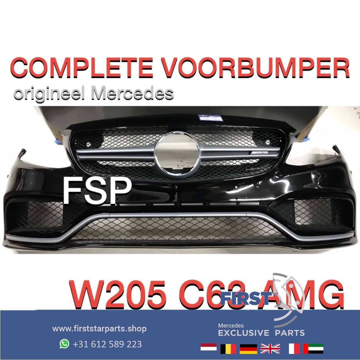 C205 A205 C63 AMG Coupé Cabrio Voorbumper Mercedes C Klasse, Gebruikt, -, Voor, Ophalen of Verzenden