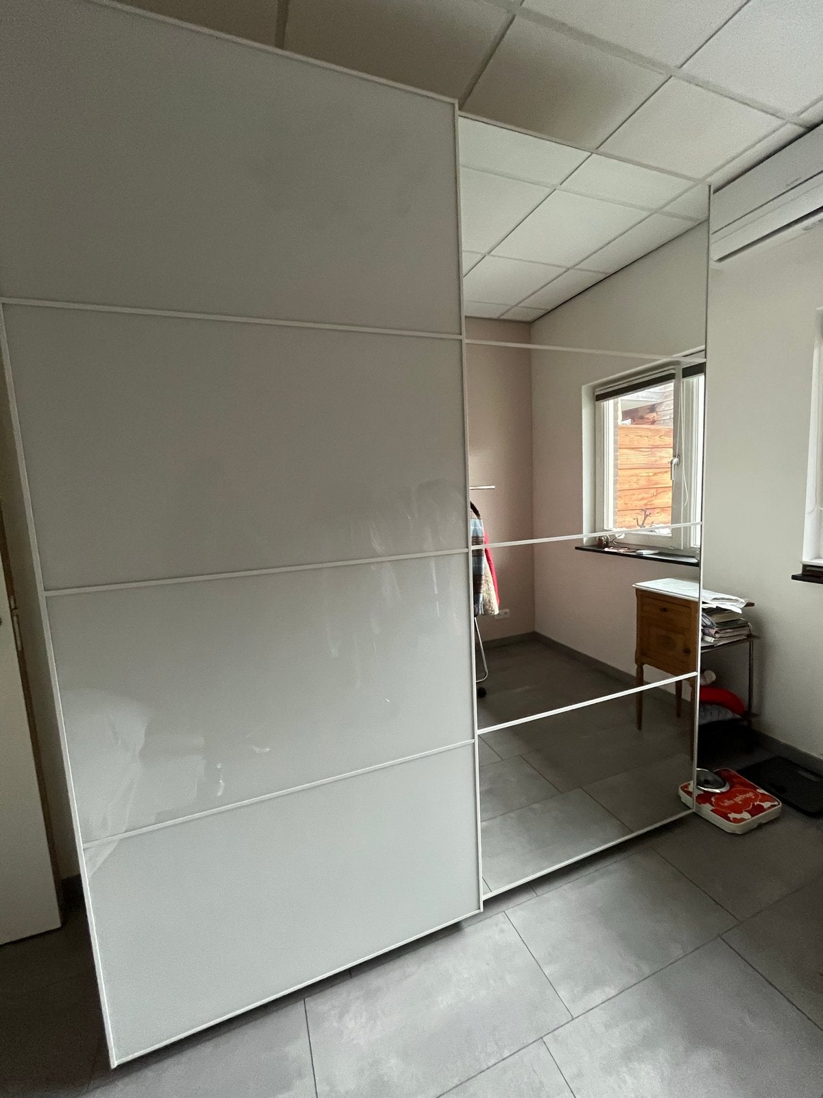 Ikea Pax Kast met laden, sieradenlade en spiegel schuifdeur, Ophalen, Overige materialen, Gebruikt, 200 cm of meer