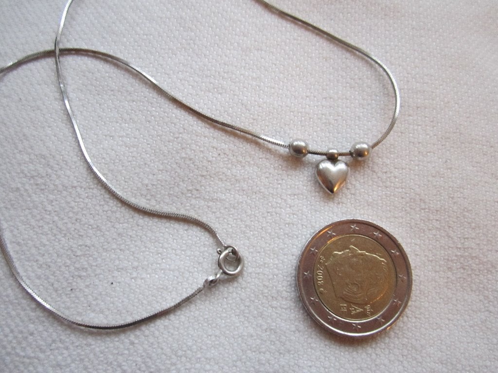 15.  Oud zilveren kettinkje,  925   40 cm, Sieraden, Tassen en Uiterlijk, Antieke sieraden, Ophalen, Zilver, Ketting