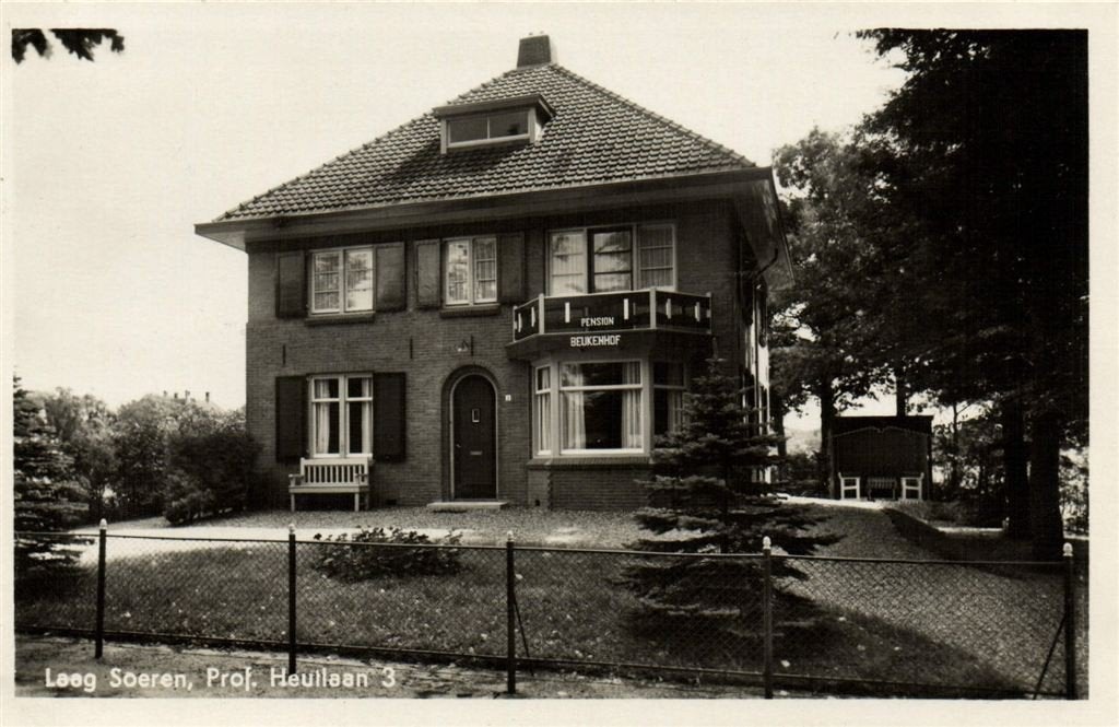 Laag Soeren, Prof.Heutlaan 3 - Pension Beukenhof - gelopen, Verzenden, 1940 tot 1960, Gelopen, Gelderland