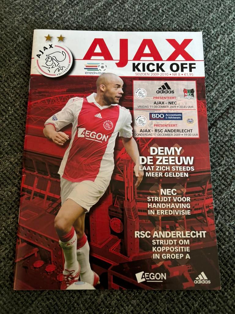 Ajax - NEC & Anderlecht Programma Magazine 12/2009, Ophalen of Verzenden, Ajax, Boek of Tijdschrift