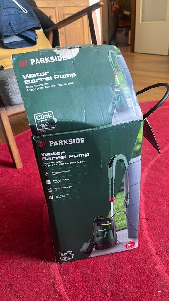 Parkside water barrel pump/ Regenwatertondompelpomp 400 W, Tuin en Terras, Waterpompen, Ophalen of Verzenden, Zo goed als nieuw