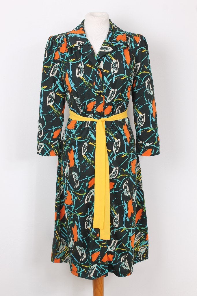 Herfst! Jurk van King Louie maat 42 (XL), Kleding | Dames, Meerkleurig, Maat 42/44 (L), Ophalen of Verzenden, Zo goed als nieuw