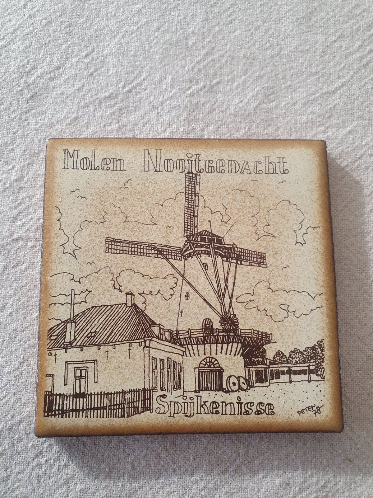 Keramische tegel - Molen Nooitgedacht Spijkenisse Peter '78, Ophalen