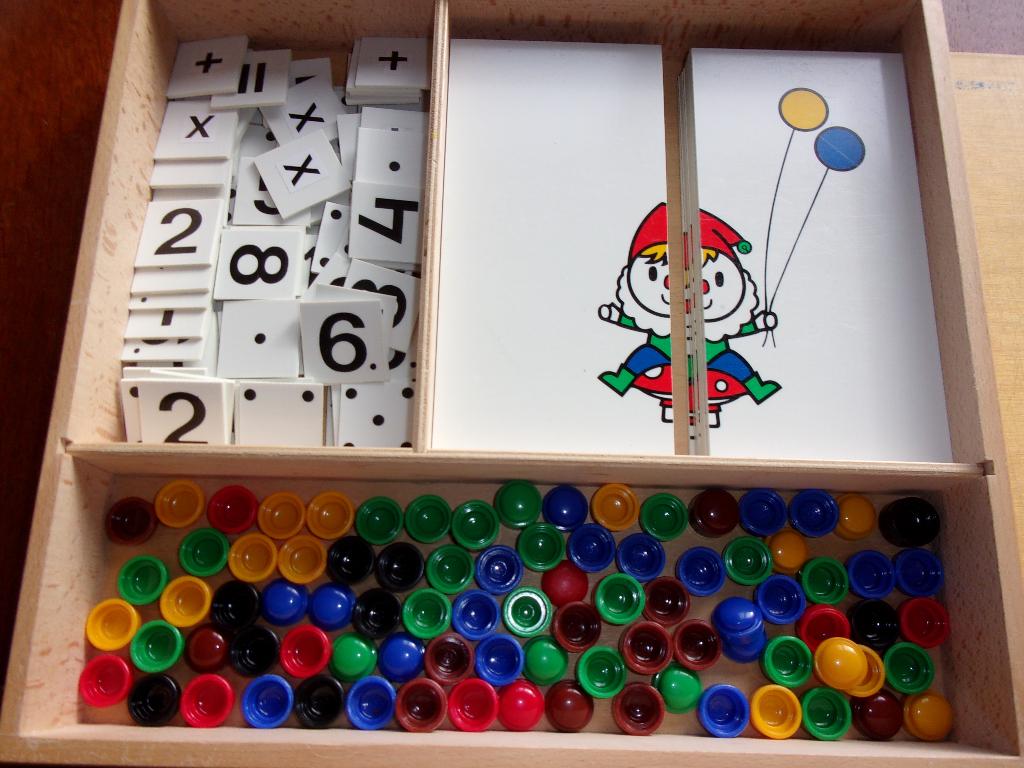 Houten SCHOOLKIST "KABOUTER TELWERK+REKENEN" van Rolf, Kinderen en Baby's, Speelgoed | Educatief en Creatief, Ophalen of Verzenden