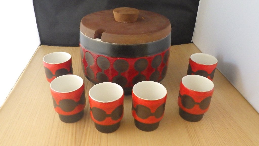 vintage keramisch punchpot van keramiek (West germany), Ophalen of Verzenden, Overige typen