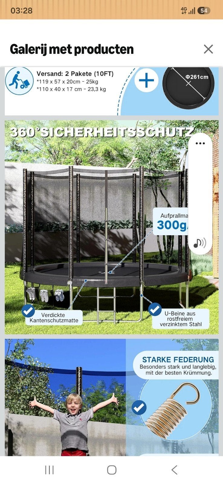 Te koop trampoline 305 cm rond., Ophalen, Zo goed als nieuw