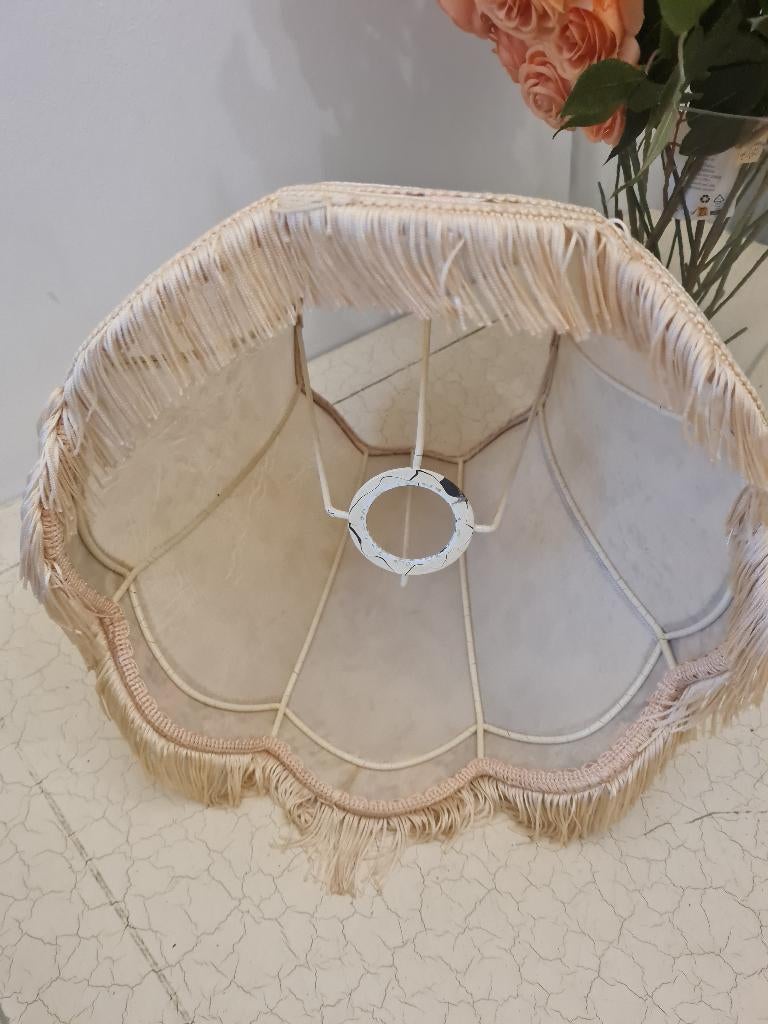 Vintage lampenkap met smalle bloemen rand, Heikant 21 Kaatsheuvel, Overige kleuren, Ophalen of Verzenden, Zo goed als nieuw