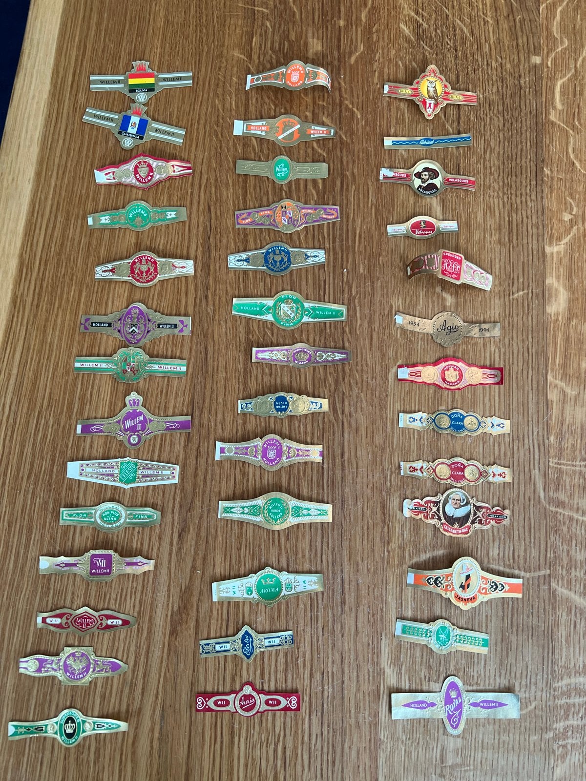 Verzameling van Vintage Sigarenbandjes Willem II, Agio,, Ophalen of Verzenden, Gebruikt