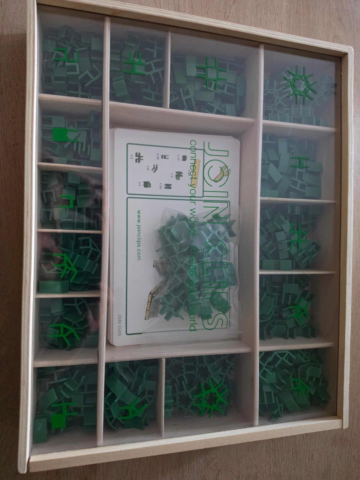 Merk Join Clips Bouwset met Houten Kist en Voorbeelden, Ophalen of Verzenden, Zo goed als nieuw, Bouwen