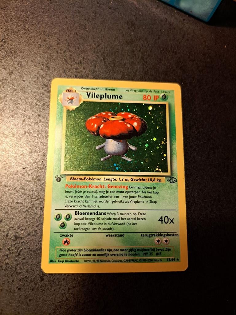 Vileplume 1st Edition Jungle NL Holo 15/64 Pokémon Kaart, Ophalen of Verzenden