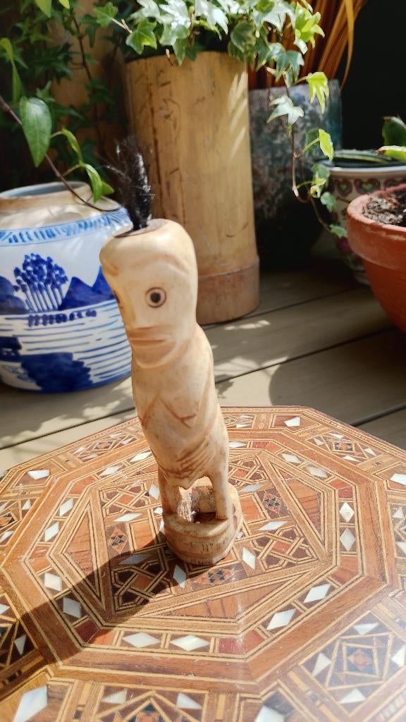 Antiek beeldje gesneden uit been Indonesië, Ophalen of Verzenden