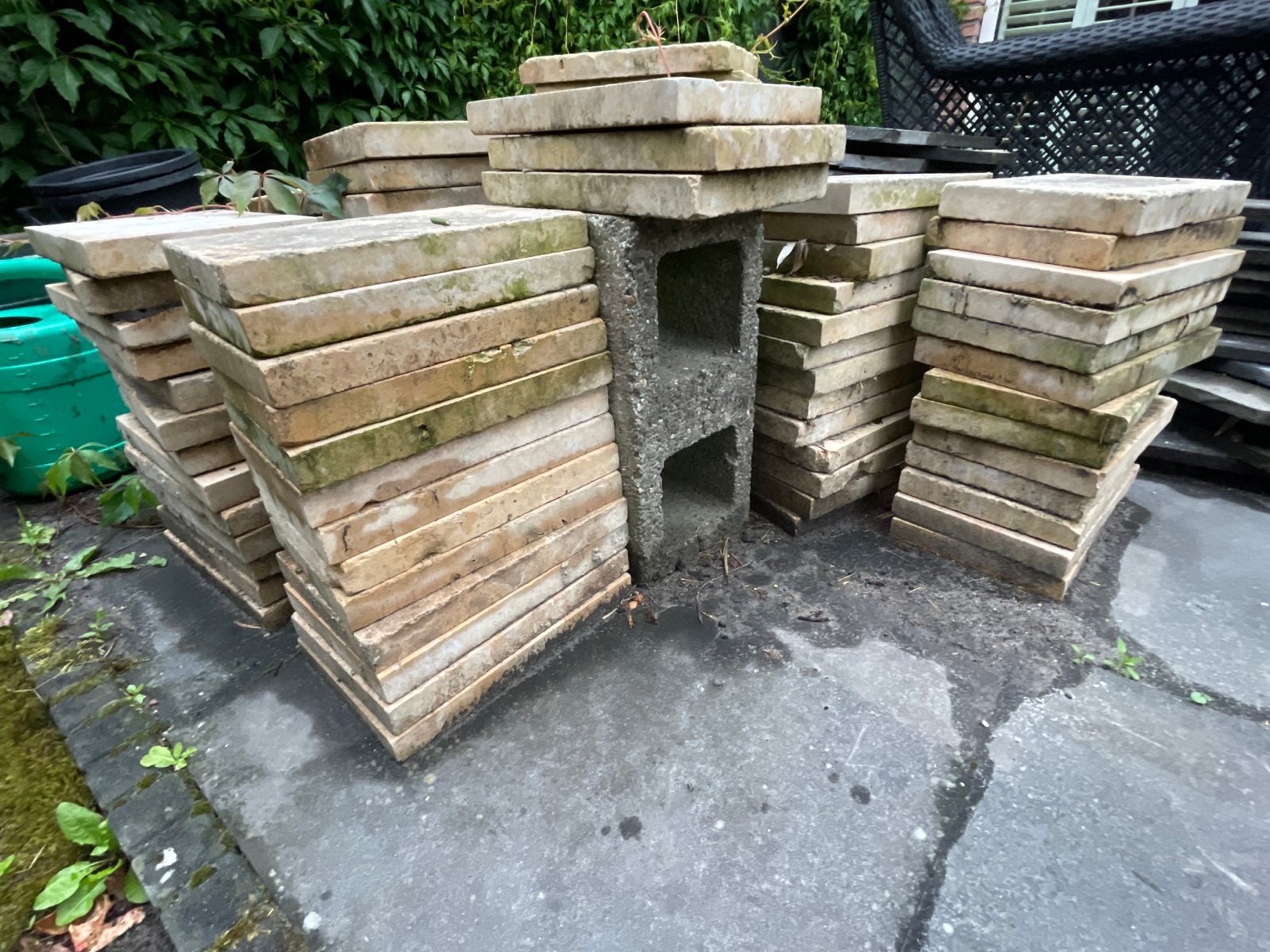 GRATIS gele terrastegels voor tuin of pad, Tuin en Terras, Tegels en Klinkers, Ophalen, Gebruikt, 5 tot 10 m², Natuursteen