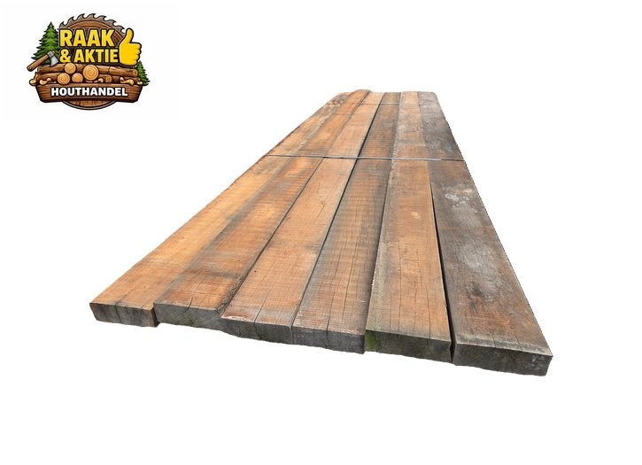 6 Hardhouten balken 6.5x18.0 cm / 4.50 m lang - nr: HB95, Ophalen, Nieuw, Hardhout, 250 cm of meer