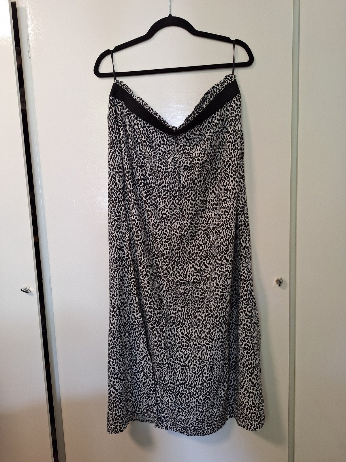 Casual Ladies luipaardprint maxi rok XXL, Ophalen, Zwart, Zo goed als nieuw, Onder de knie