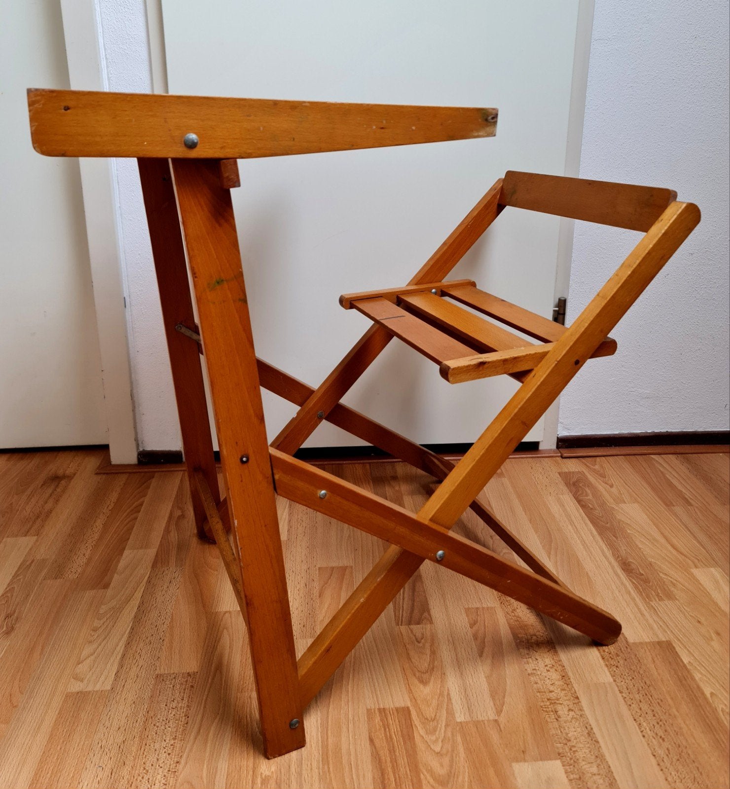 Kinderbureau Italiaans vintage inklapbaar + schoolbord, Ophalen, Gebruikt, Tafel(s) en Stoel(en)