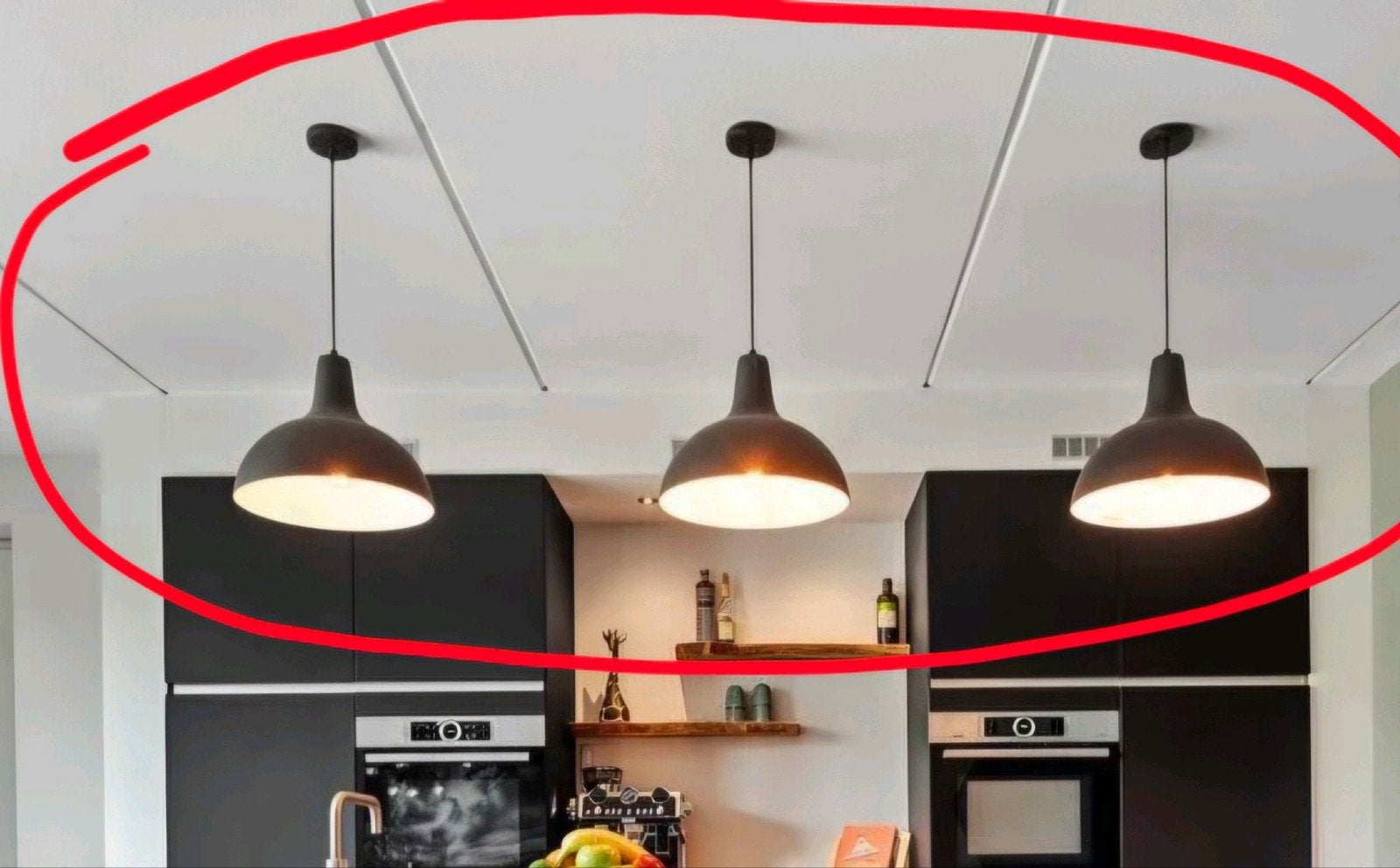 Set van 3 zwarte hanglampen - industrieel, E27 (groot), Zo goed als nieuw, Metaal, Ophalen