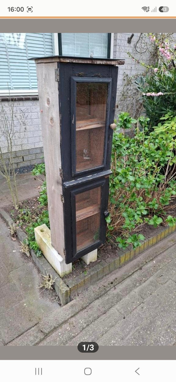 Mini Bieb / Weggeefkast van hout, Ophalen, Gebruikt